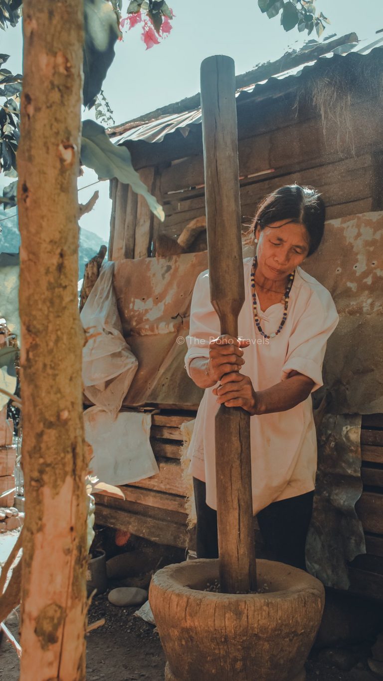 Coffee Pounding in Tinglayan, Kalinga