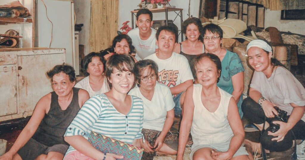 Basey banig weavers with travelers from Manila