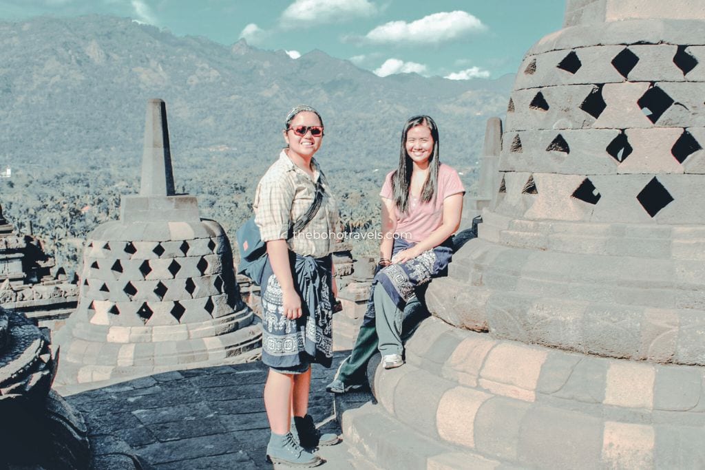 Friends at Borobudur Temple in Indonesia. Is Borobudur Temple worth visiting? YES!