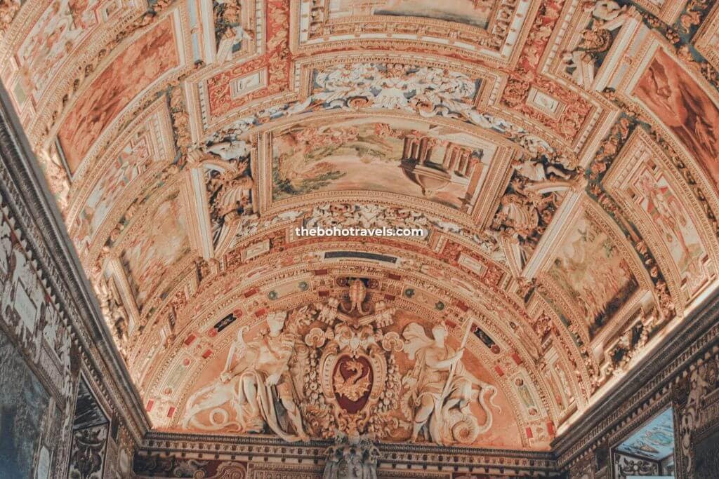 A ceiling at one of the Vatican Museums, a must-see even if you only have one day in Rome.