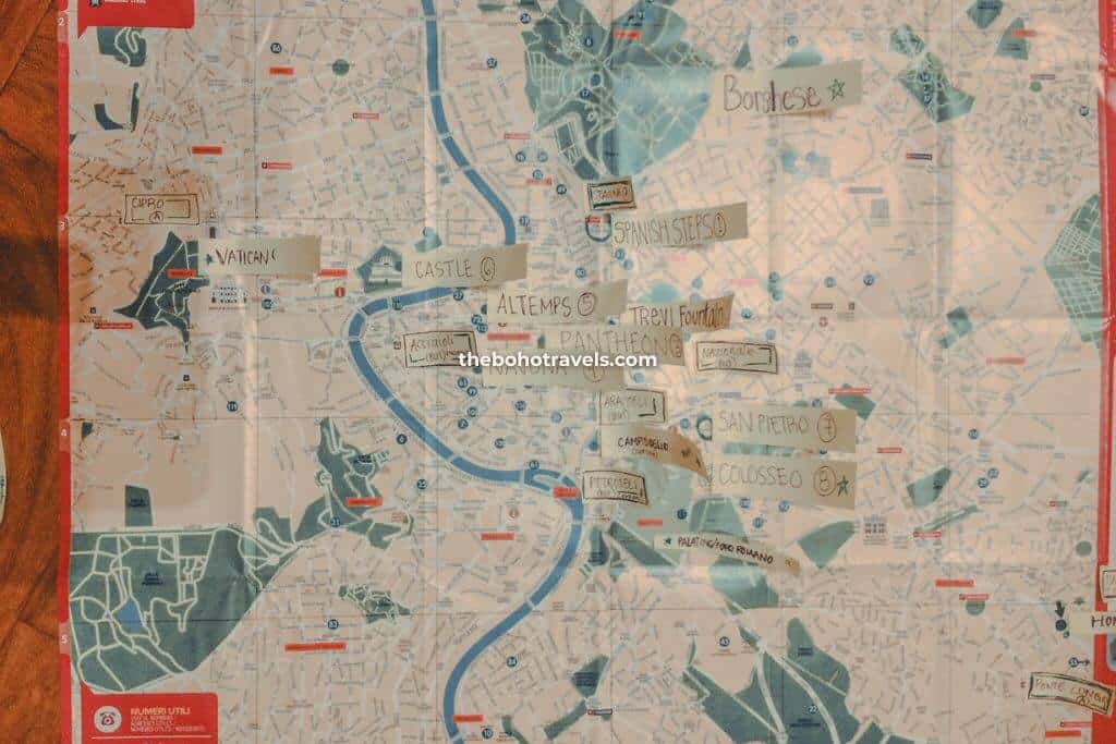 The map we used when we explored Rome in a day.