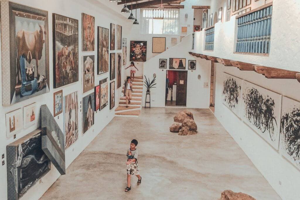 A room full of contemporary art in Pinto Art Museum. It is just a couple of hours away from the metro and one of the best things to do when you're visiting Manila.
